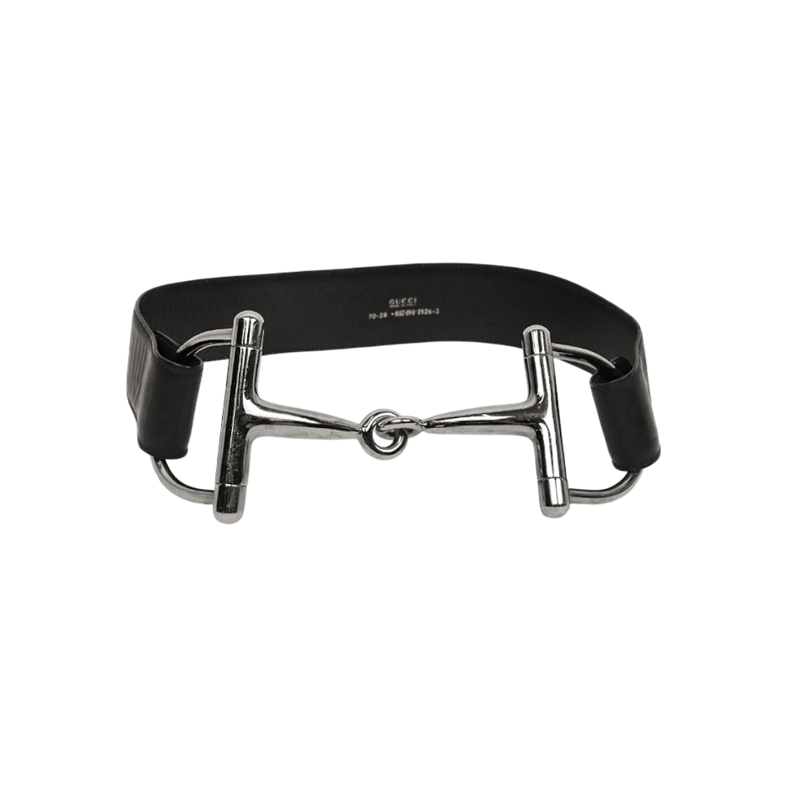 ITI745IS68JH Gucci Horsebit Navy Leather Silver Belt A-B27563