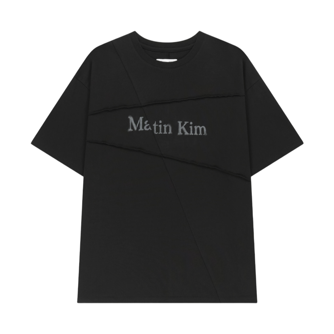 MK2677TS361UBB Matin Kim Diagonal Cut Logo Top In Black
