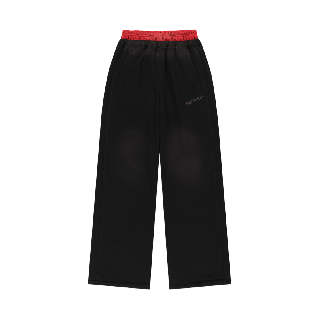 MK2677PT315UBB Matin Kim Vintage Washed Color Contrast Sweatpants In Black