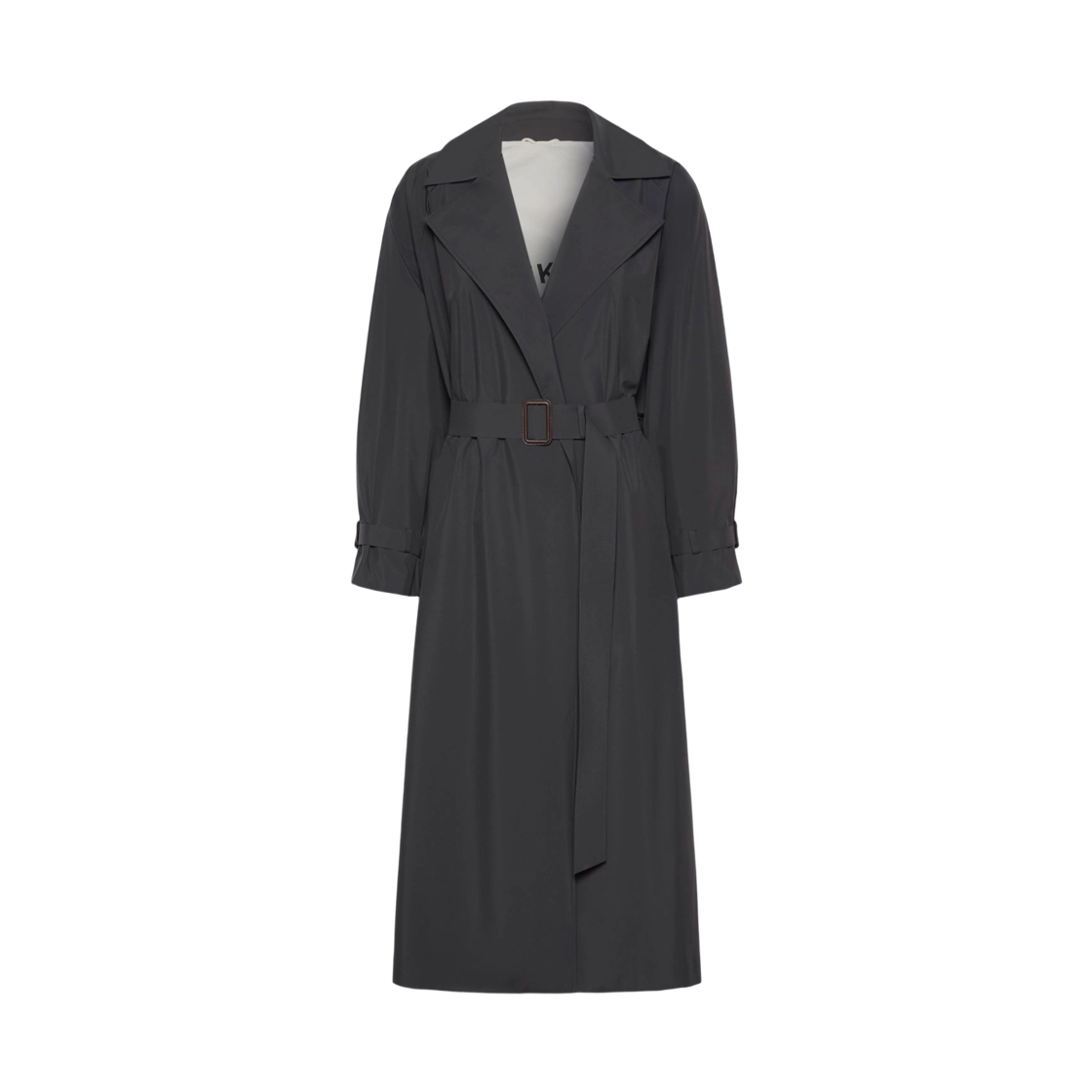 FATTO-004 (W) Weekend Max Mara Fatto Water-Repellent Technical Canvas Long Trench Coat Black