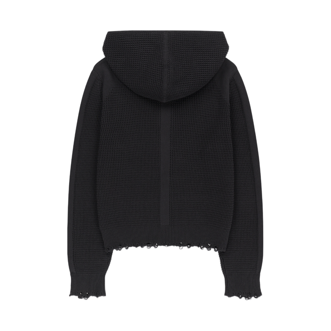 마뗑킴 와플 텍스처 후디 니트 집업 차콜(Matin Kim Waffle Texture Hoody Knit Zip Up In Charcoal) - 2