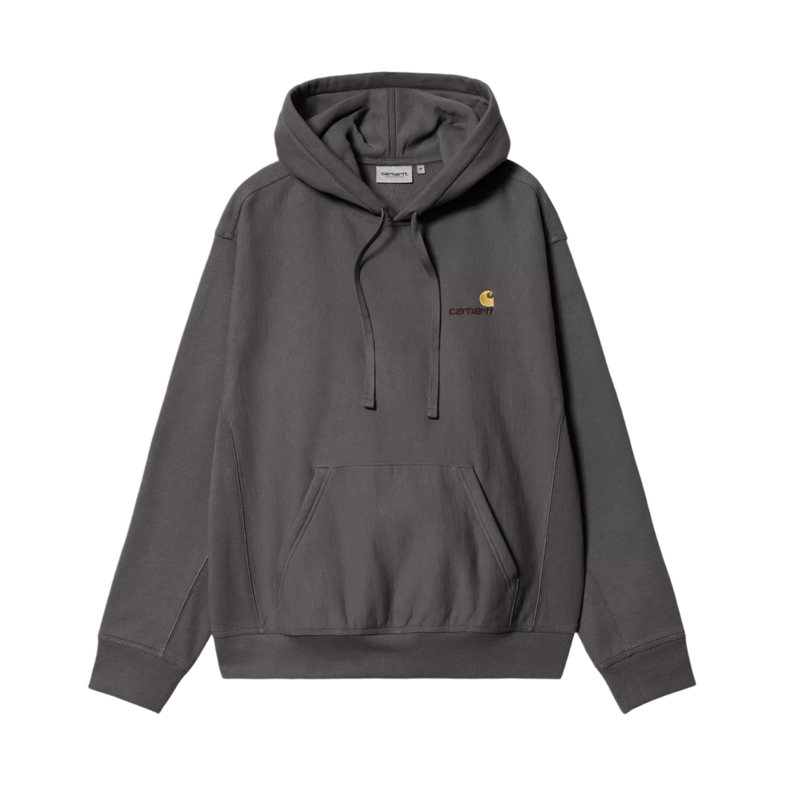 I028279-87-XX Carhartt WIP Hooded American Script Sweatshirt Graphite