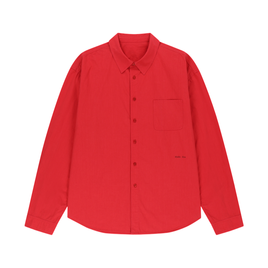 MK2677SH510HRD Matin Kim Washed Cotton Pocket Shirt In Red