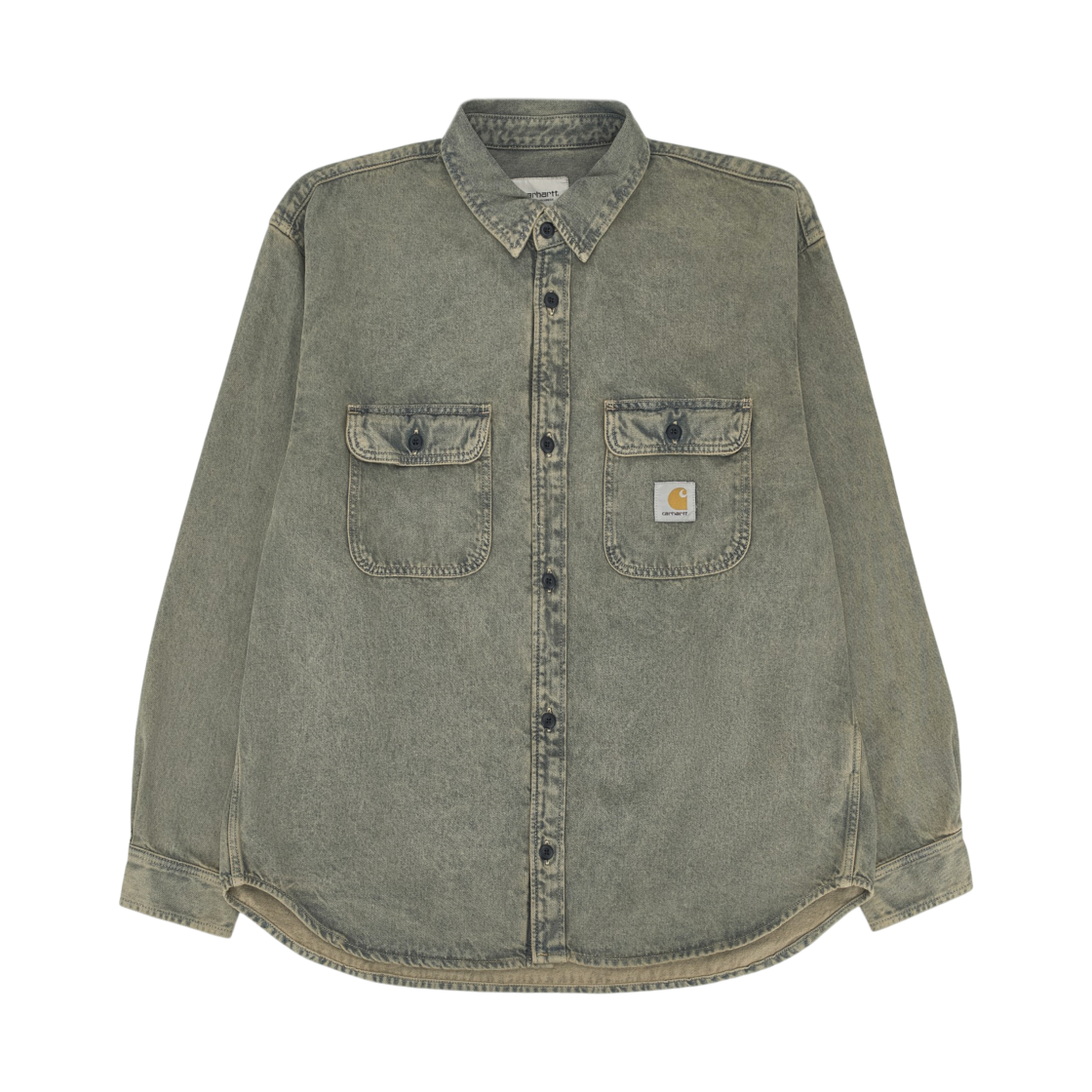I035821-3FU-GD Carhartt WIP Tigan Shirt Jacket Blue Leather Garment Dyed