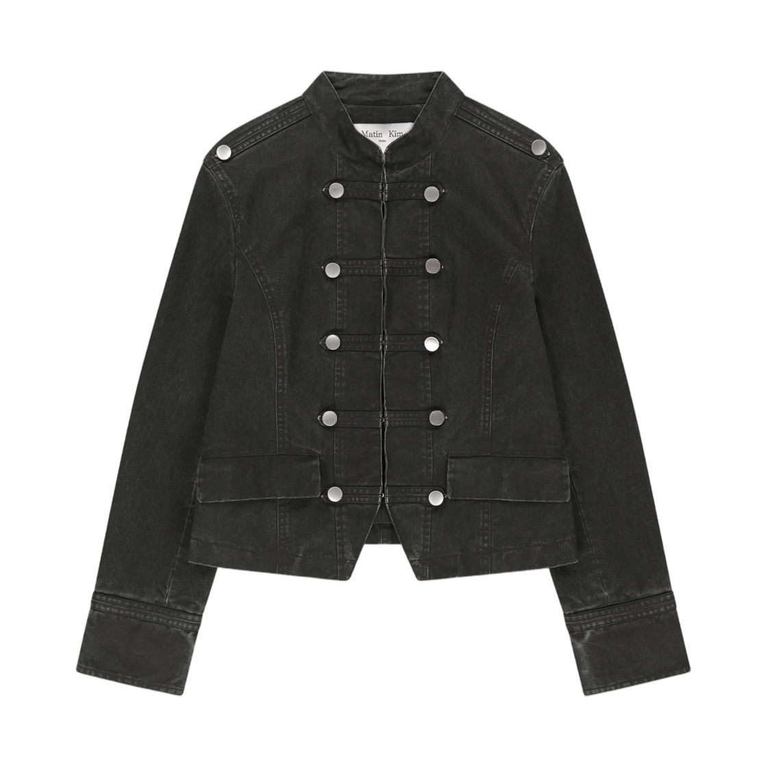 MK2677JK028MCH (W) Matin Kim Vintage Washed Napoleon Jacket In Charcoal