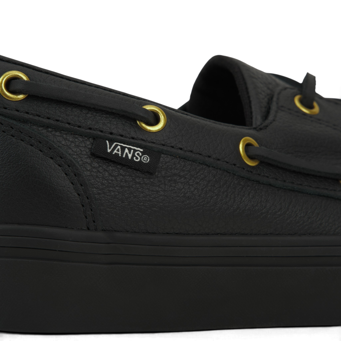 반스 2-아일렛 보트 레더 블랙(Vans 2-Eyelet Boat Leather Black) - 8