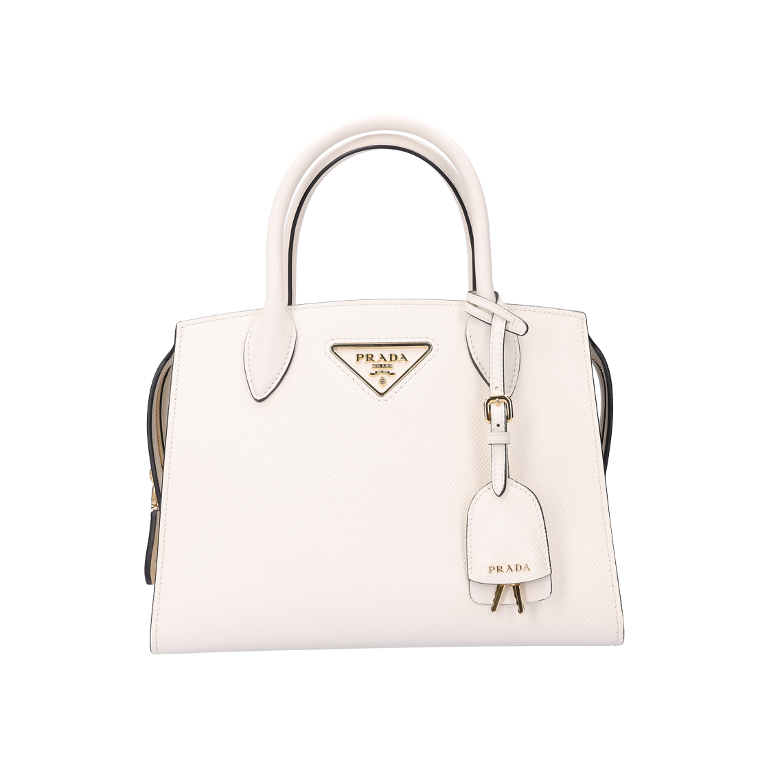 ITJNOCD93VP2 Prada 1BA372 Kristin Saffiano Mini Bag - White Leather