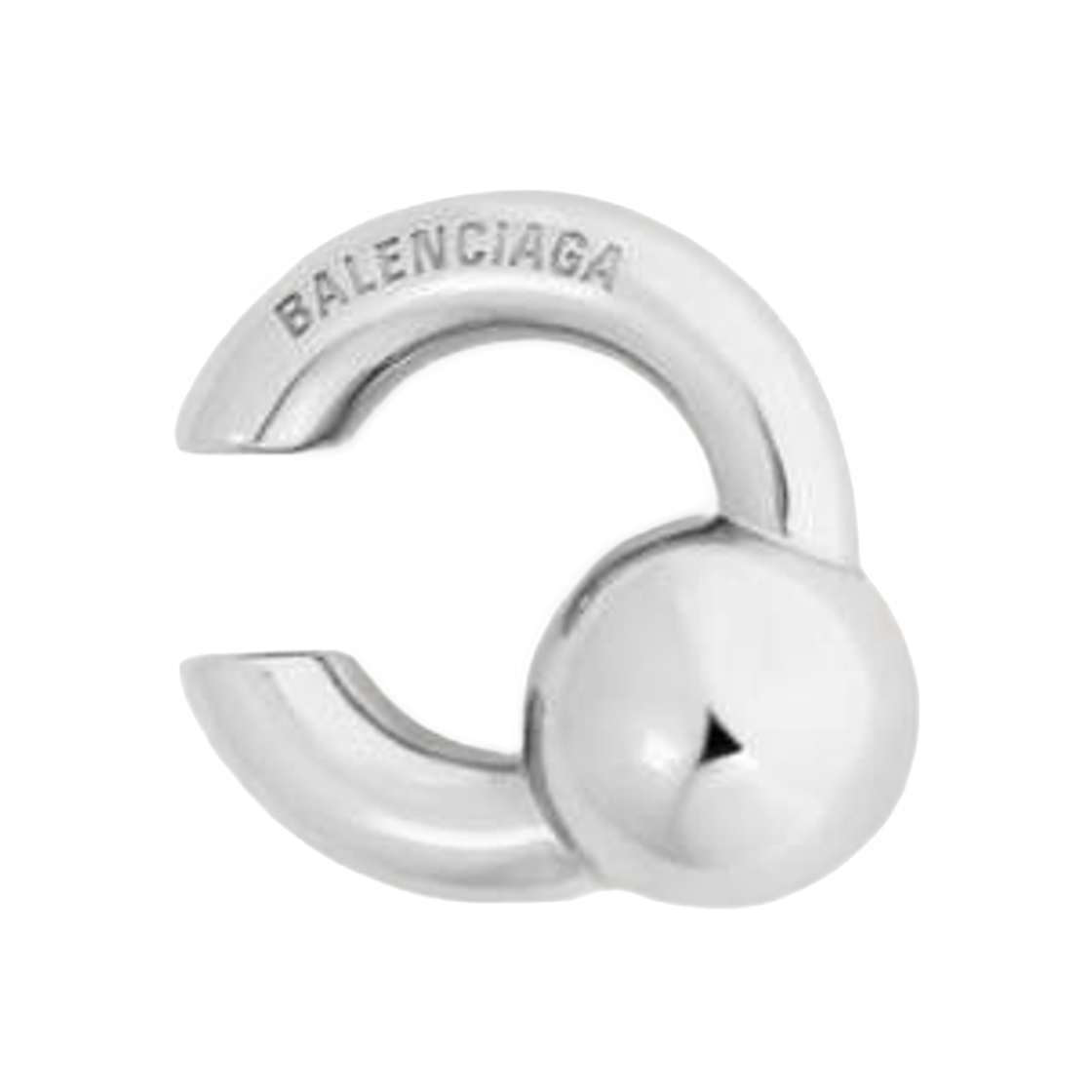 A008L7TZ99S0926 Balenciaga Atom Ear Cuff Shiny Silver
