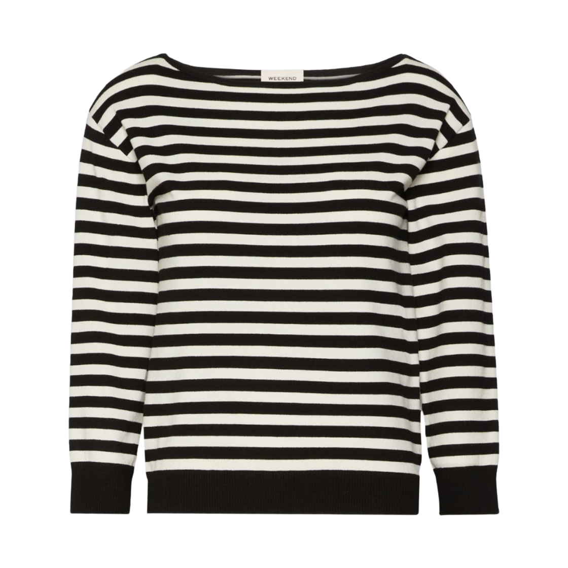 STECCA-019 (W) Weekend Max Mara Stecca Stockinette Stitched Viscose Yarn Sweater Black