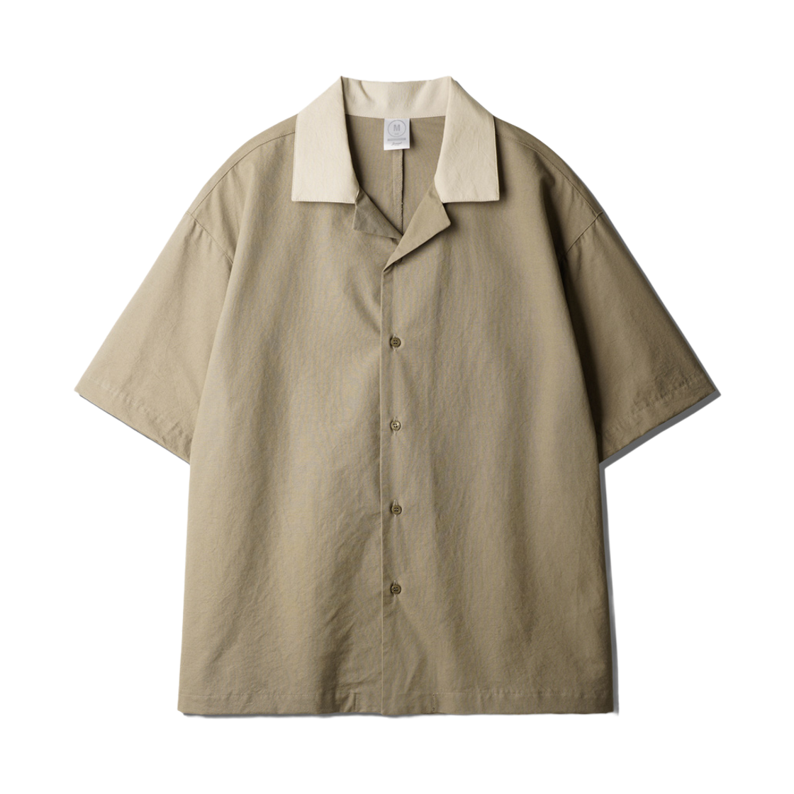 NSSS2633_khakibeige_29 JEMUT Bliss Open Collar Half Shirt KhakiBeige NSSS2633
