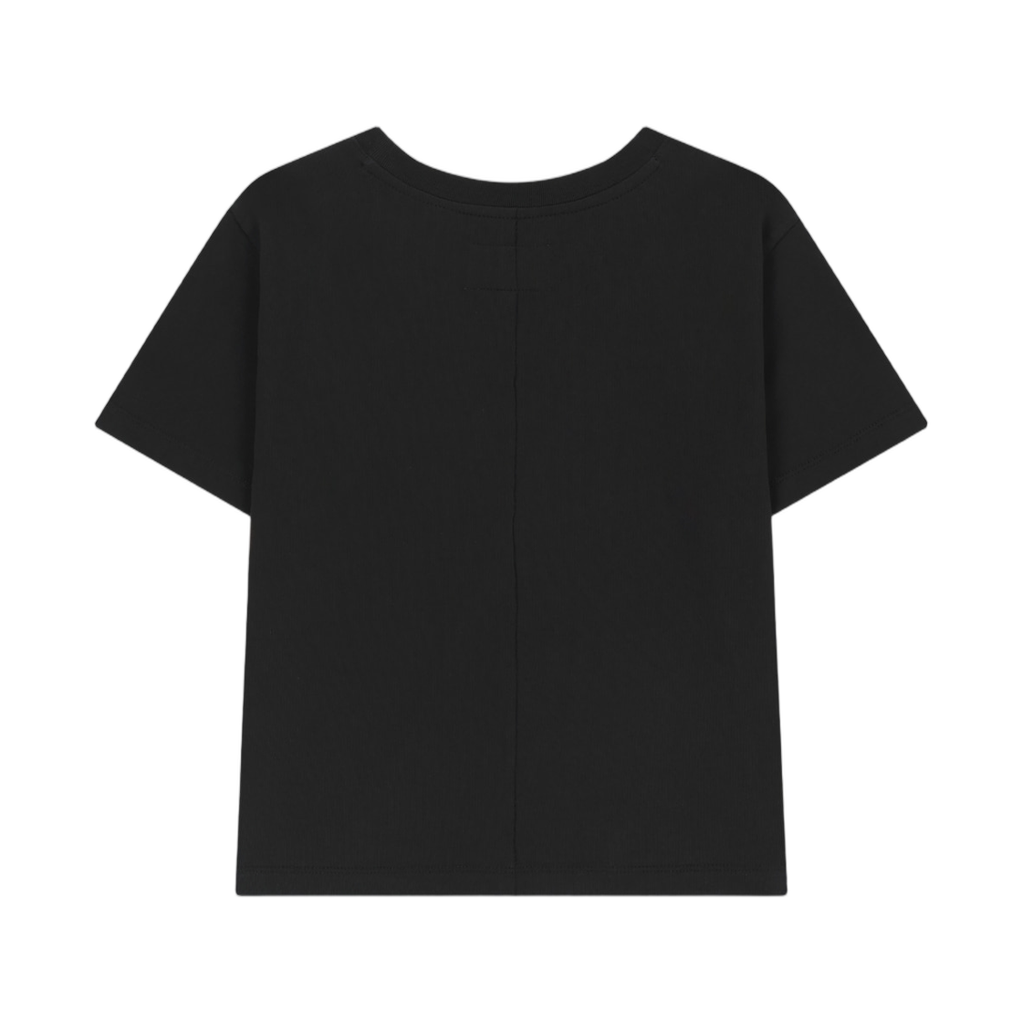 (W) 마뗑킴 다이애그널 컷 로고 크롭 탑 블랙((W) Matin Kim Diagonal Cut Logo Crop Top In Black) - 2