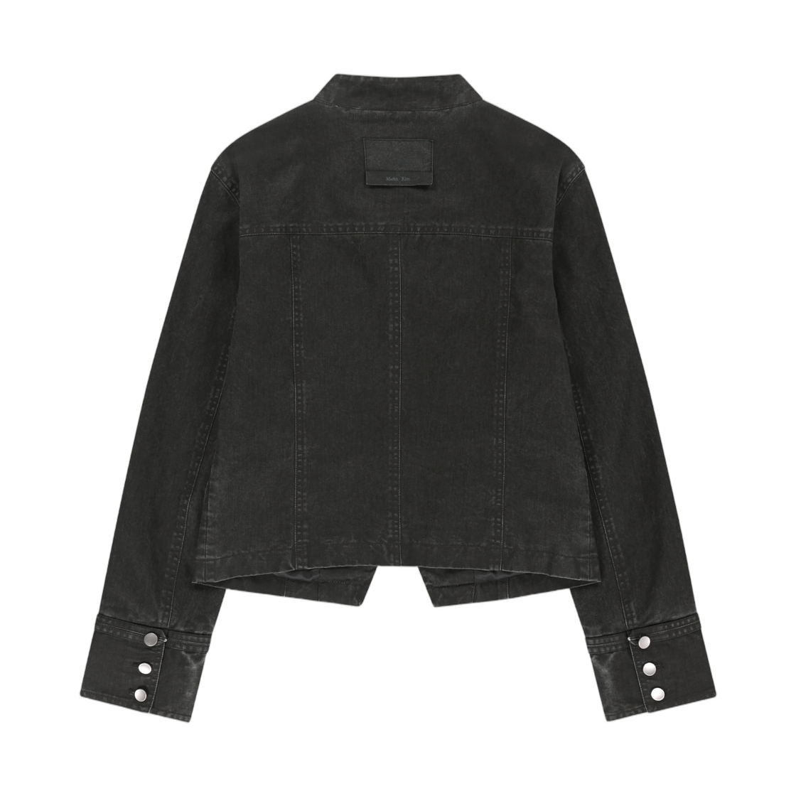 (W) 마뗑킴 빈티지 워시드 나폴레옹 자켓 차콜((W) Matin Kim Vintage Washed Napoleon Jacket In Charcoal) - 2