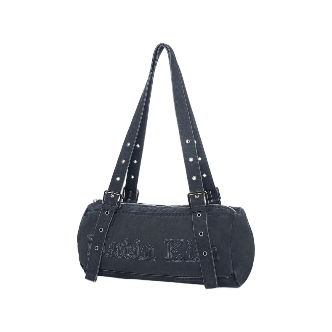 마뗑킴 빈티지 워시드 코튼 더플백 네이비(Matin Kim Vintage Washed Cotton Duffel Bag In Navy) - 2