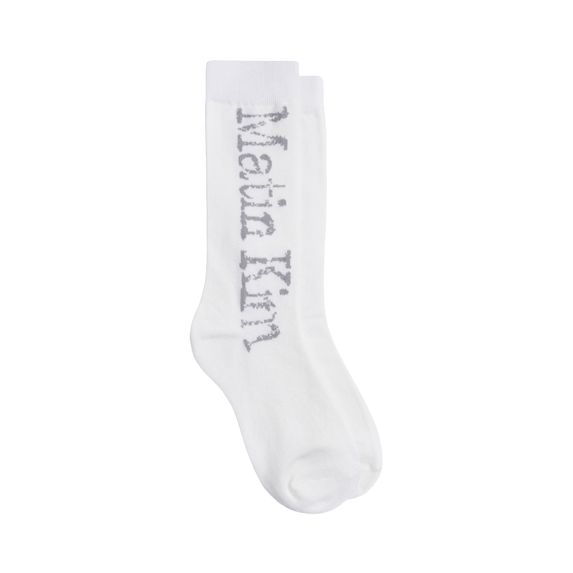 마뗑킴 크랙 로고 자카드 삭스 화이트(Matin Kim Cracked Logo Jacquard Socks In White) - 2
