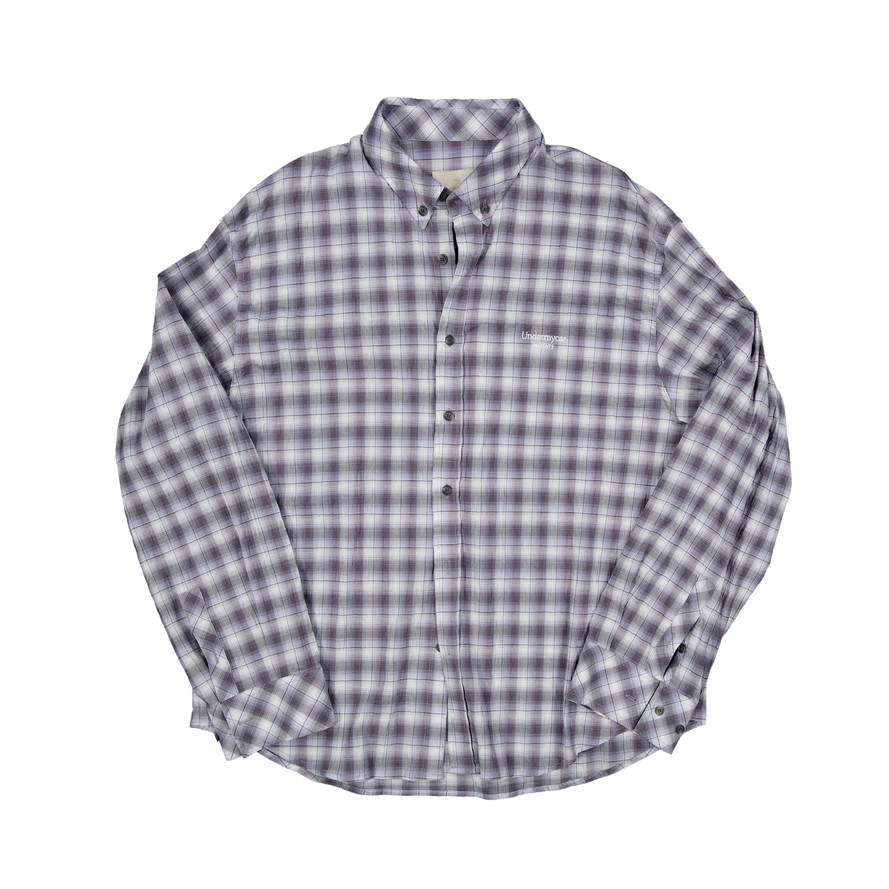 언더마이카 무.206 클래식 로고 빈티지 체크 셔츠 그레이(Undermycar Mu.206 Classic Logo Vintage Check Shirt Gray)