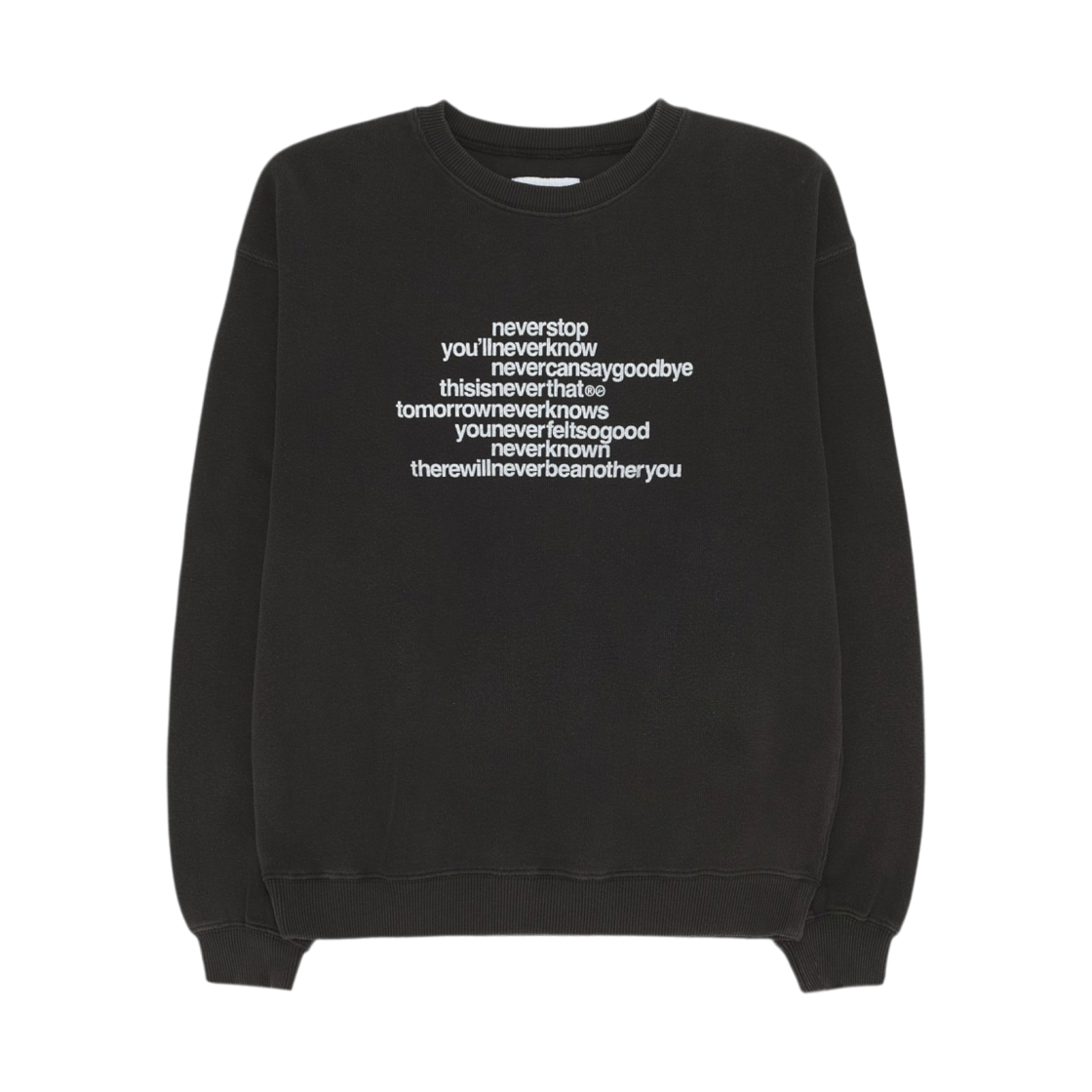 디스이즈네버댓 x 프라그먼트 디자인 크루넥 오프 블랙(thisisneverthat x Fragment Design Crewneck Off Black) - 1