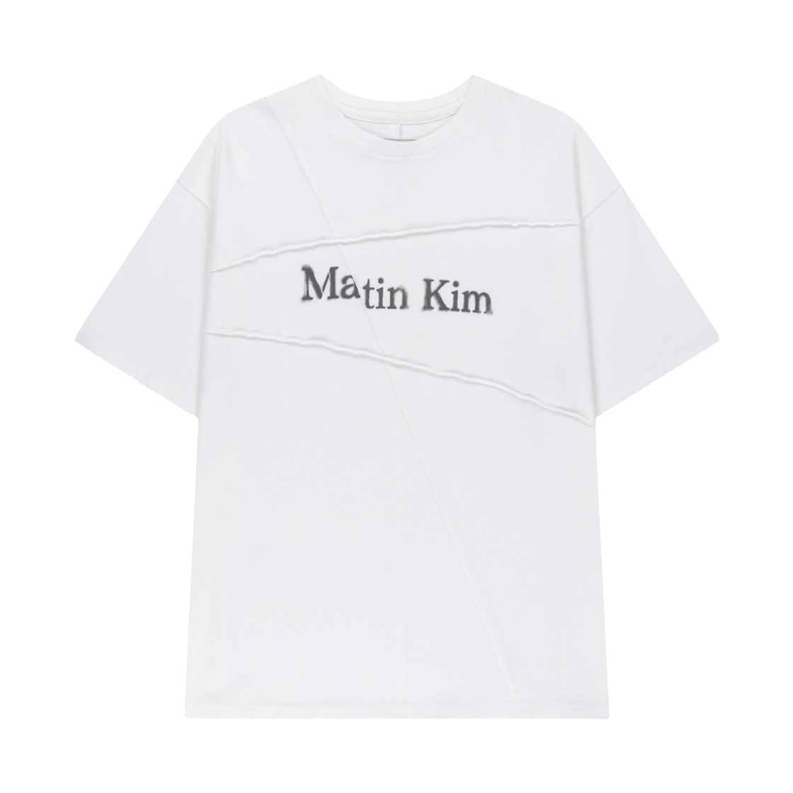 MK2677TS361UWH Matin Kim Diagonal Cut Logo Top In White