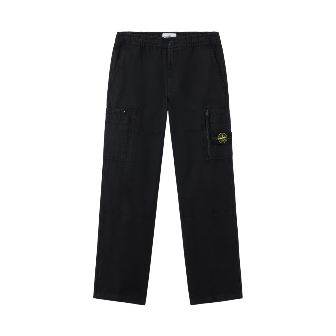 L2S1531000-15S0211-V0029 Stone Island 3100015 Organic Cotton Ripstop Loose Fit Cargo Pants with Zip and Snap Pockets Black - 26FW
