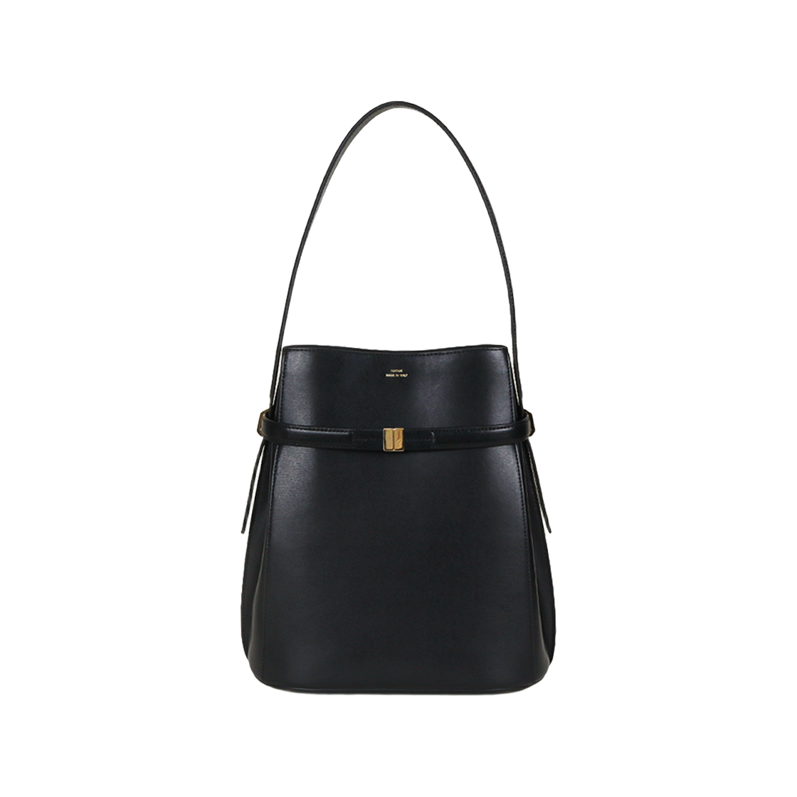 244 WAL0048 LE0025 001 [25% 쿠폰] Toteme Belted Leather Bucket Bag Black