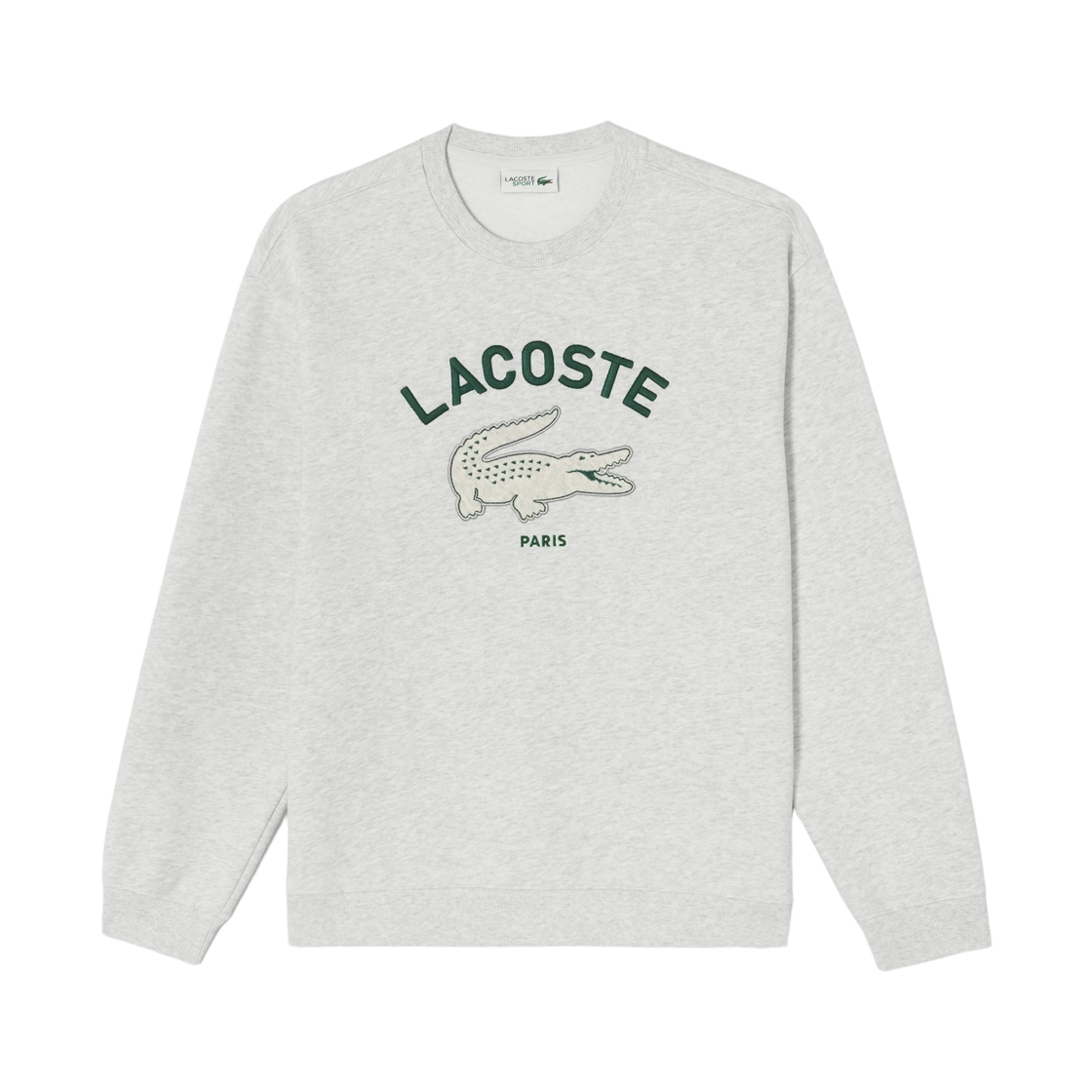 SH946E-56N-CCA Lacoste Big Croc Crewneck Sweatshirt Melange Grey
