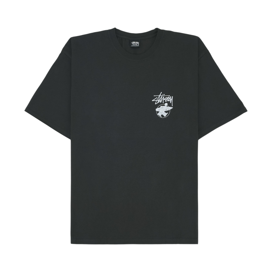 1905179 Stussy Long Haul Tee Pigment Dyed Faded Black