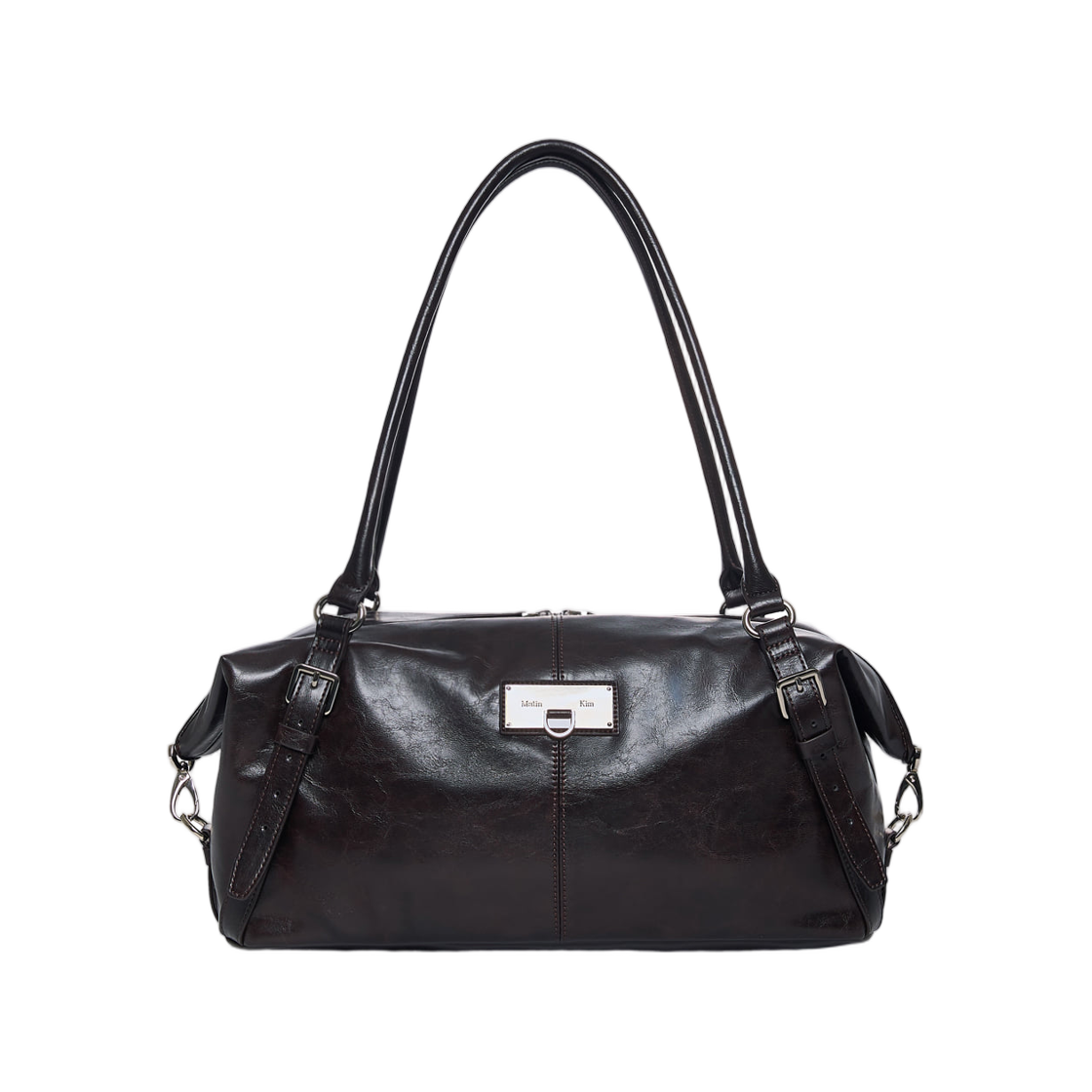 MK2677BG041MDB Matin Kim Soft Form Bowling Bag In Dark Brown