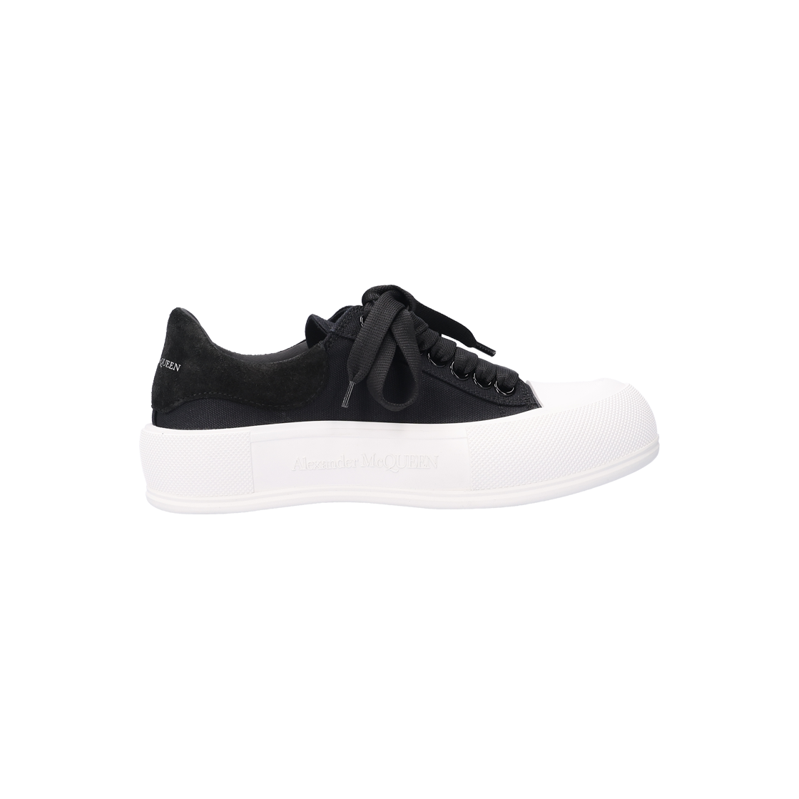 ITFFCAFLFFJE Alexander McQueen 697120 Black & White Canvas Sneakers