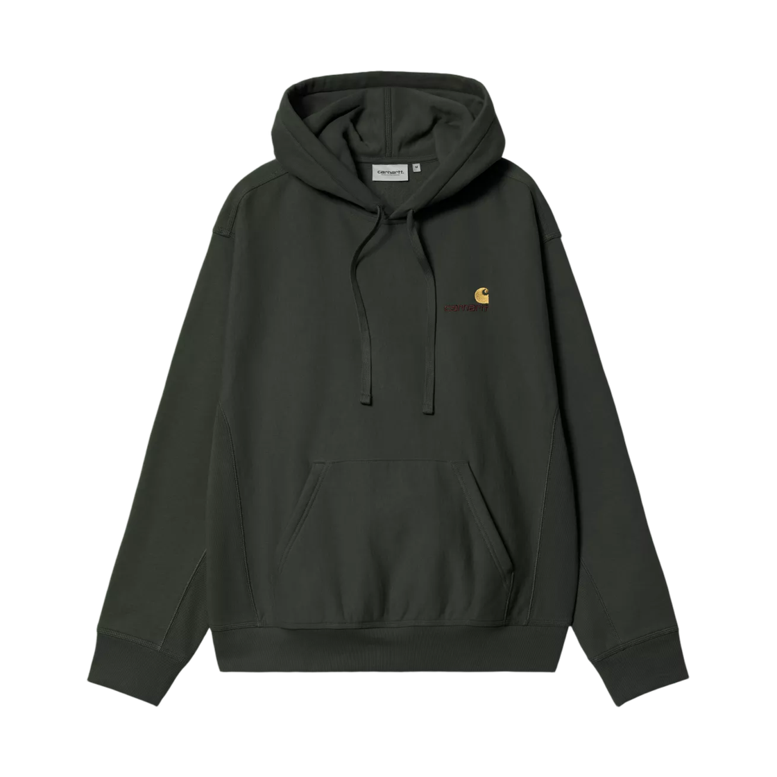 I028279-3T6-XX Carhartt WIP Hooded American Script Sweatshirt Raven