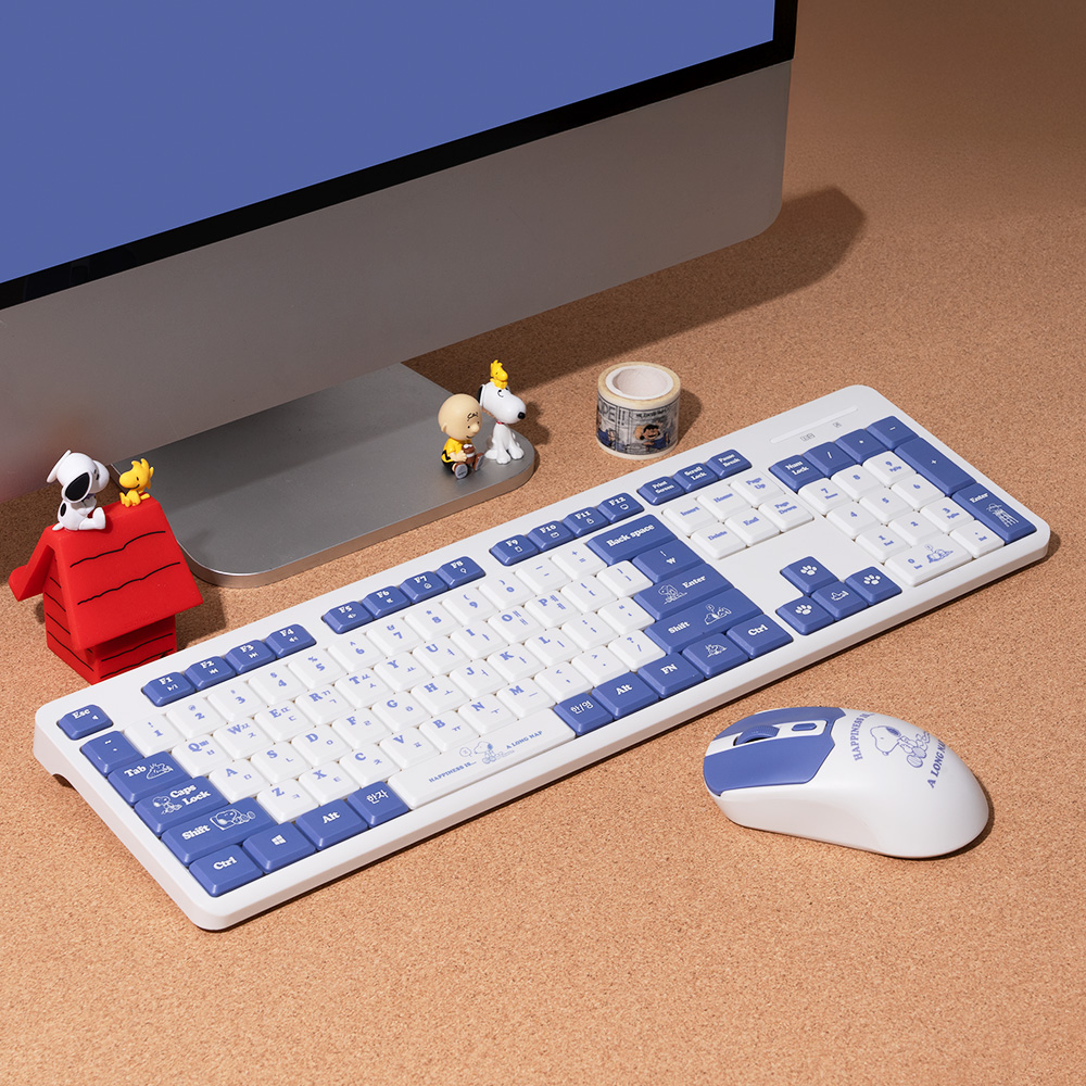 로이체 피너츠 스누피 저소음 무선 키보드 마우스 세트(Royche x Peanuts Snoopy Silent Wireless Keyboard Mouse Set) - 2