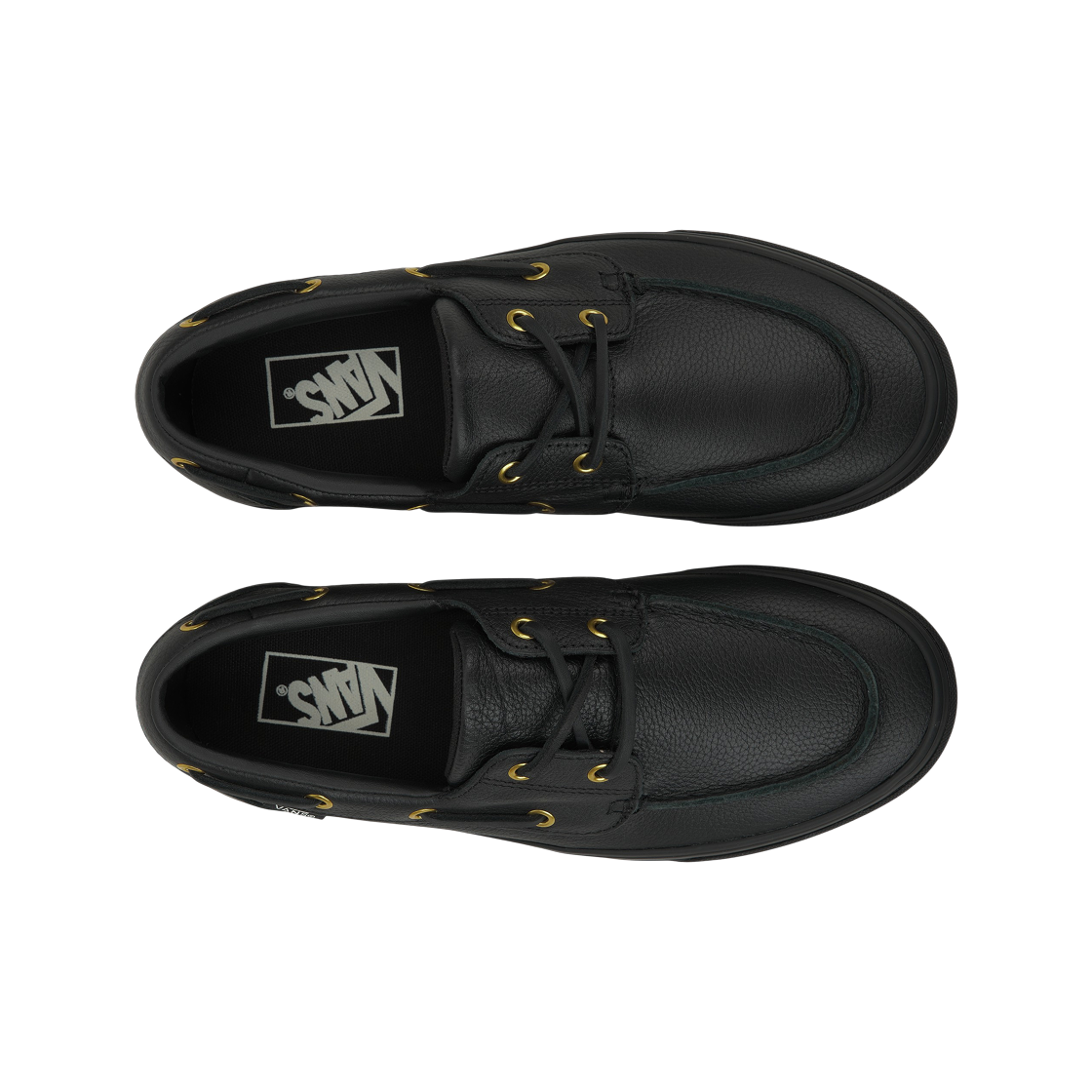 반스 2-아일렛 보트 레더 블랙(Vans 2-Eyelet Boat Leather Black) - 5