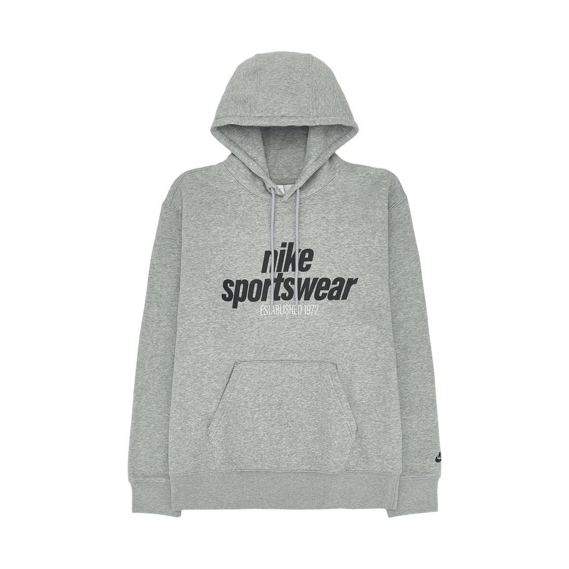 HJ2160-063 Nike Club Fleece Pullover Hoodie Dark Grey Heather Light Smoke Grey - Asia