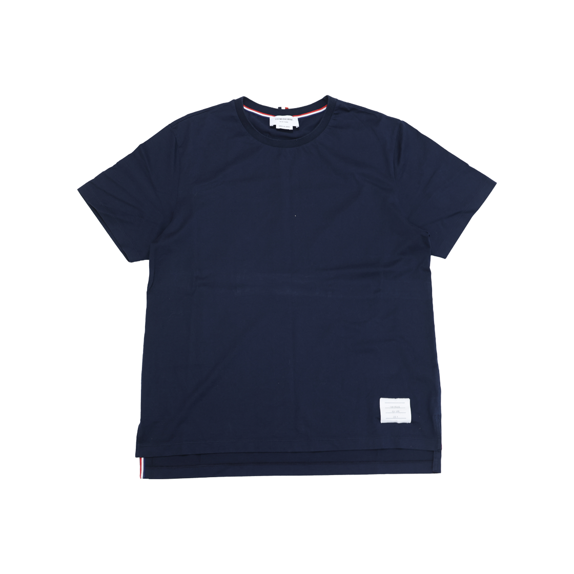 IT8URWU5UPW7 Thom Browne MJS067A Medium Weight Jersey T-Shirt Navy