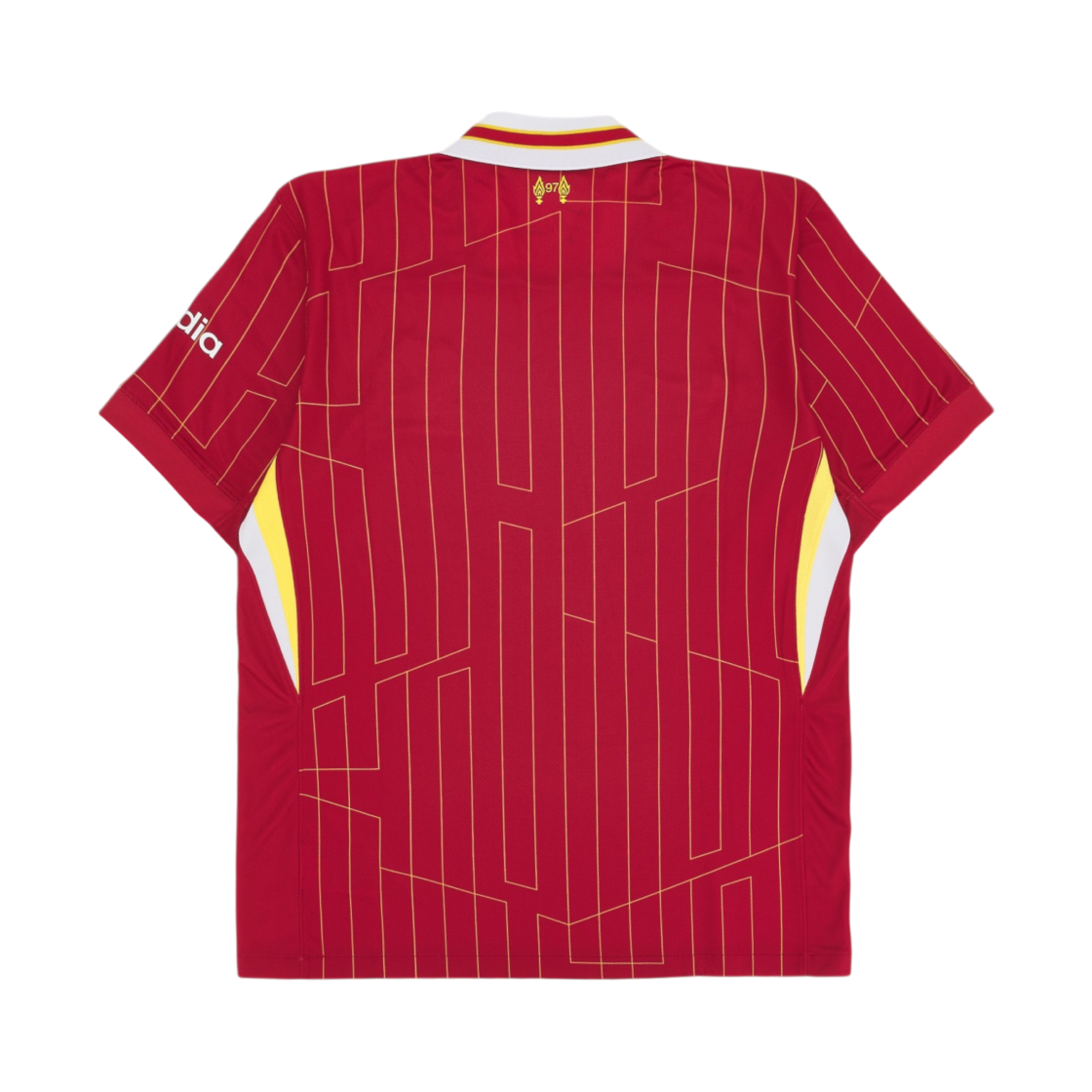 나이키 리버풀 FC 2024/25 드라이핏 스타디움 홈 저지 짐 레드 화이트 크롬 옐로우 (논 마킹 버전)(Nike Liverpool FC 2024/25 Dri-Fit Stadium Home Jersey Gym Red White Chrome Yellow (Non Marking Ver.)) - 2