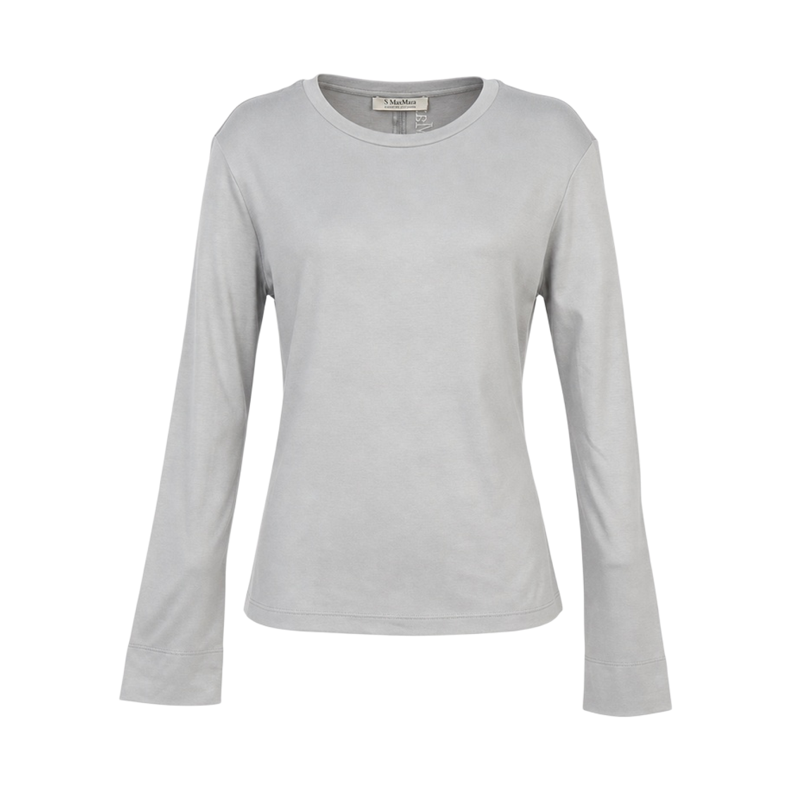 FUMETTO-008 (W) S Max Mara Fumetto Cotton Long Sleeve T-Shirt Light Grey