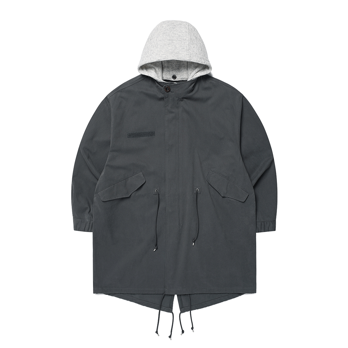 카비시 체크 후드 피쉬테일 자켓 차콜(CAVISH Check Hooded Fishtail Jacket Charcoal)