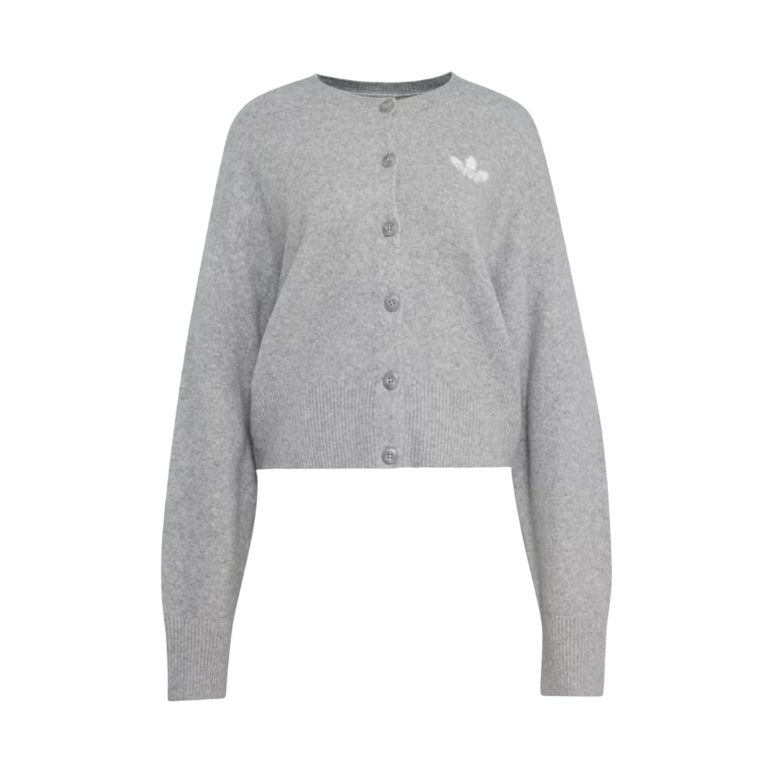 IA4457 (W) Adidas Essentials Knit Cardigan Medium Grey Heather - KR Sizing