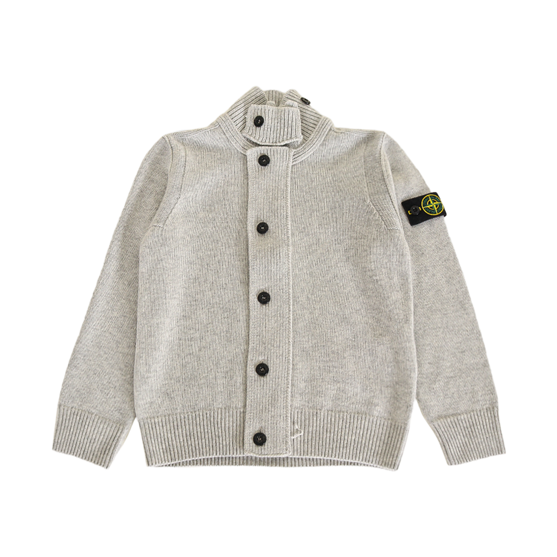 L2S165100003 S00M1 V0M64 10-12Y [25% 쿠폰] (Kids) Stone Island 5100003 Wappen Logo Cardigan Dust Grey Melange - 26FW