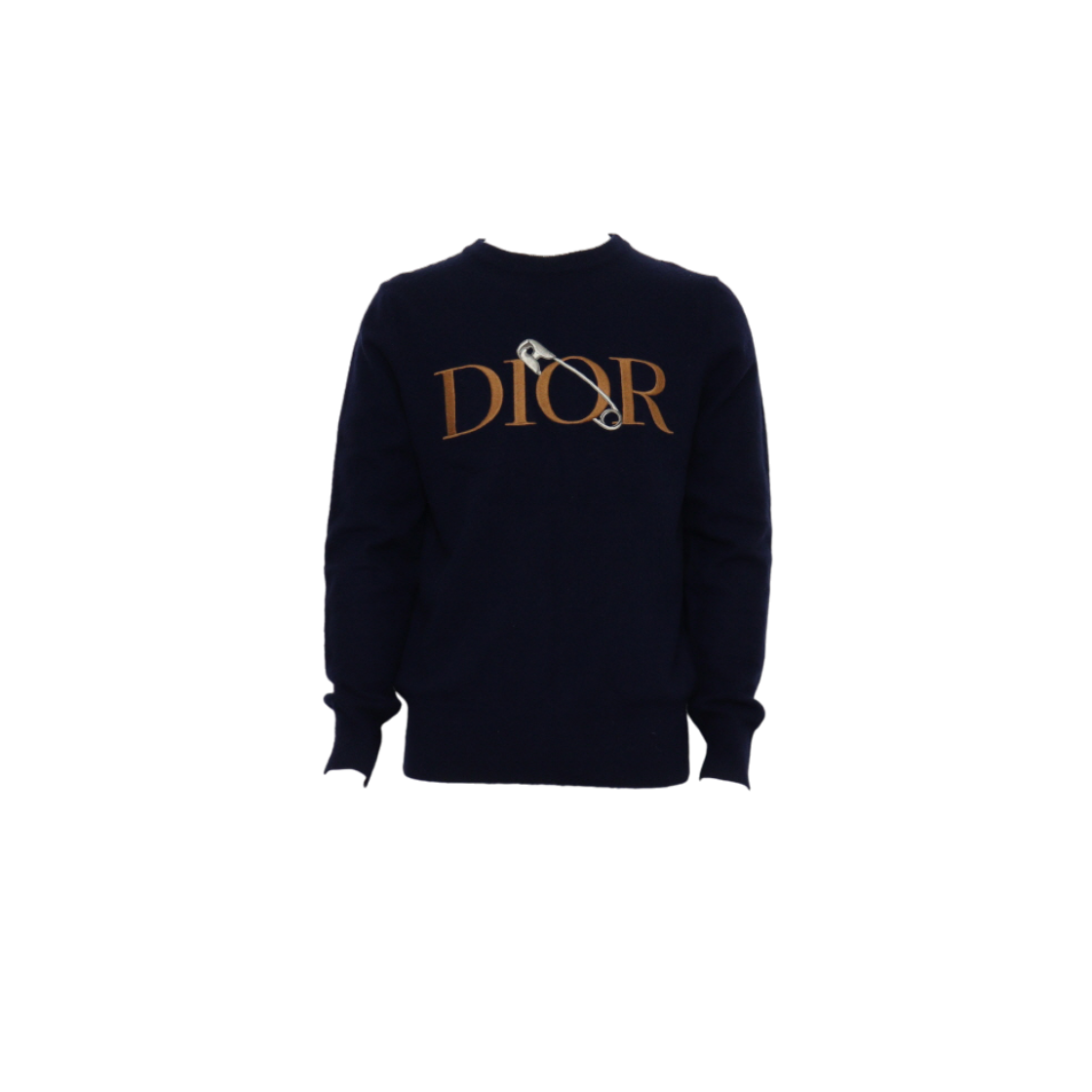 IT74SMUFFK5I Dior x Judy Blame Navy Wool Signature Clip Logo Knit T-Shirt
