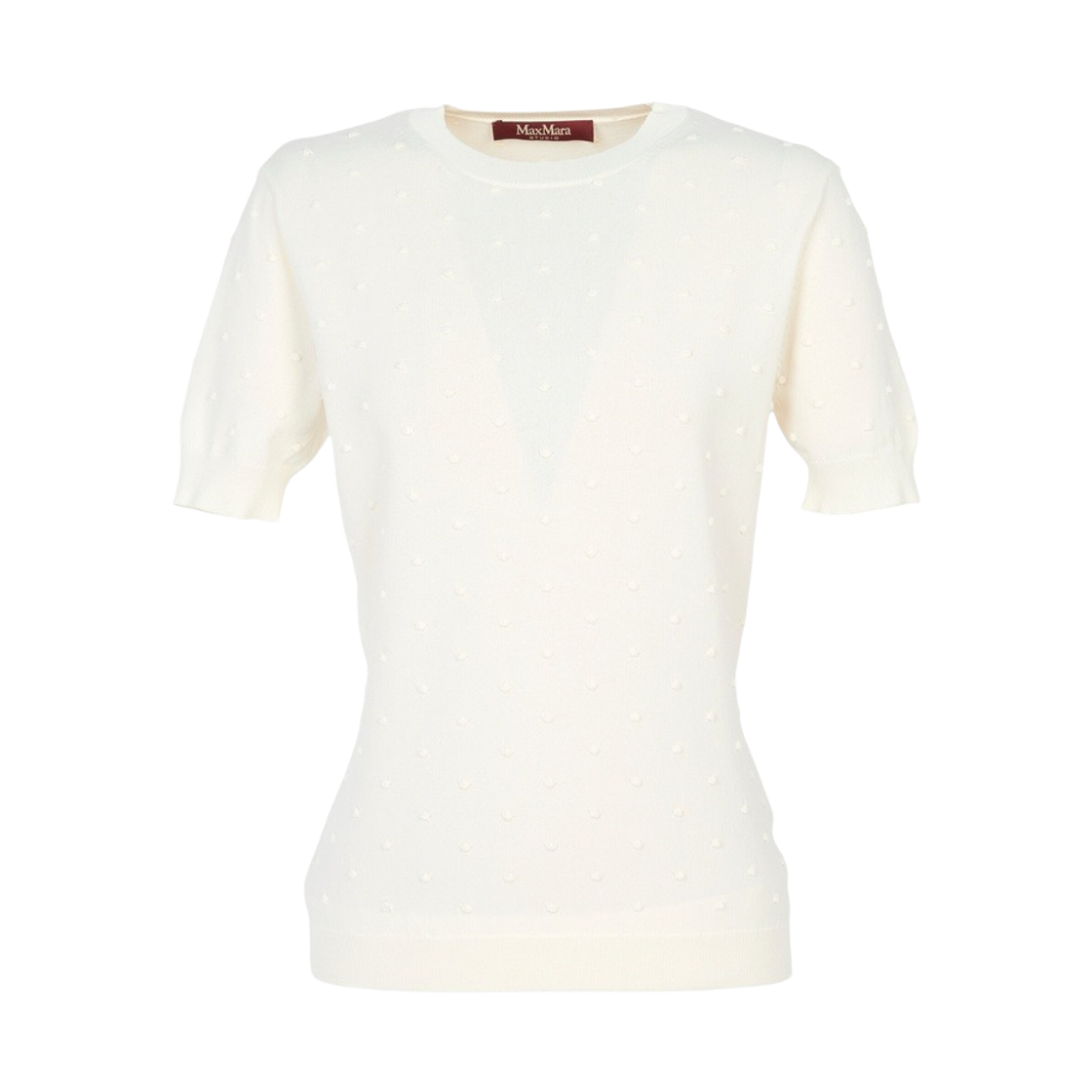 ROLLIO-002 (W) Max Mara Studio Rollio Short Sleeve Knit Ivory