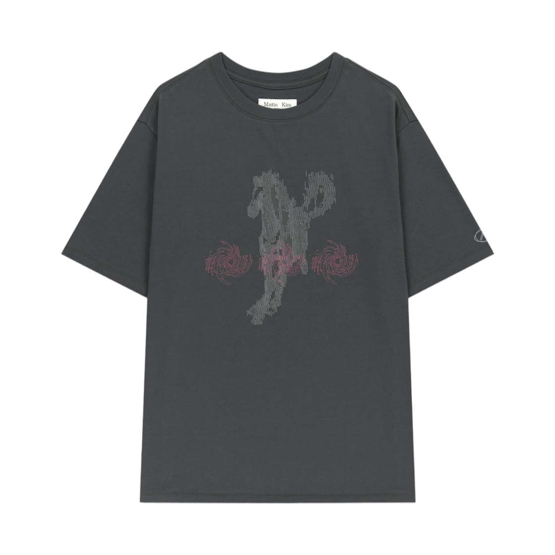 MK2677TS206UCH Matin Kim Pace Sprint Graffiti Top In Charcoal