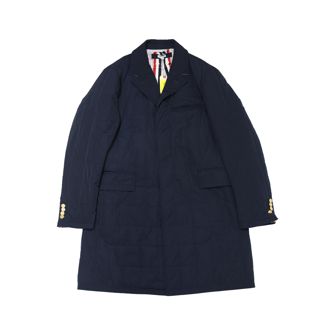 ITQA63UOADMJ Thom Browne MOD059X Chesterfield Poly Twill Down Coat Navy