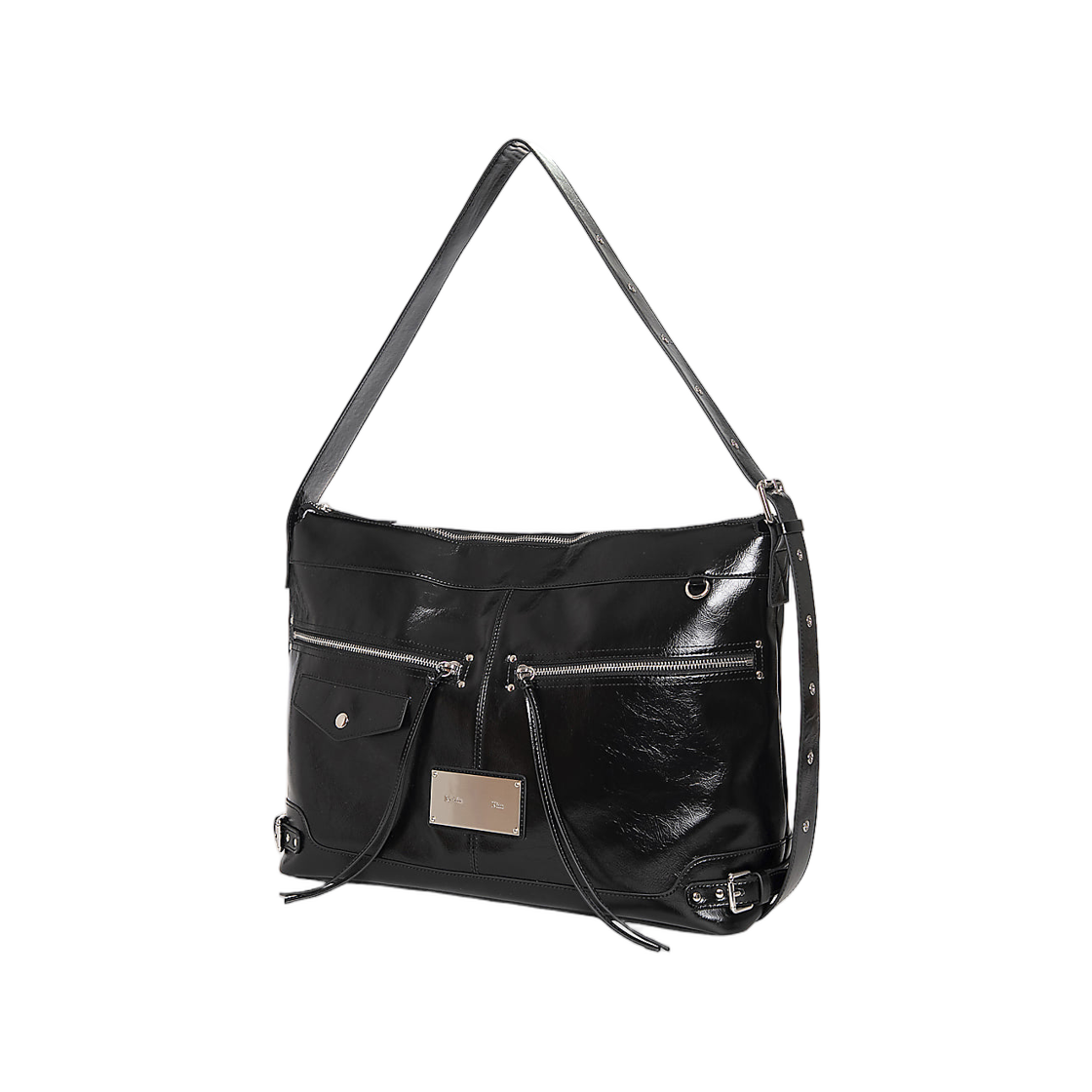 마뗑킴 사이드 버클 바이커 빅 백 블랙(Matin Kim Side Buckle Biker Big Bag In Black) - 2
