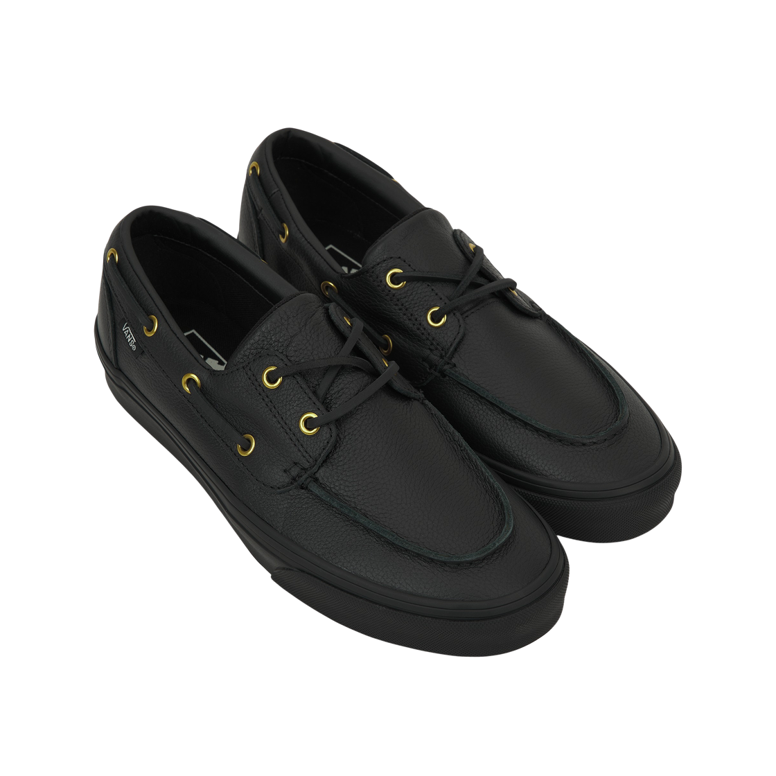 반스 2-아일렛 보트 레더 블랙(Vans 2-Eyelet Boat Leather Black) - 4