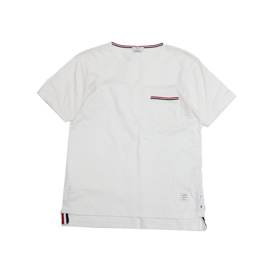 ITEUOJ7AKROJ Thom Browne Medium Weight Jersey Tip Pocket T-Shirt White