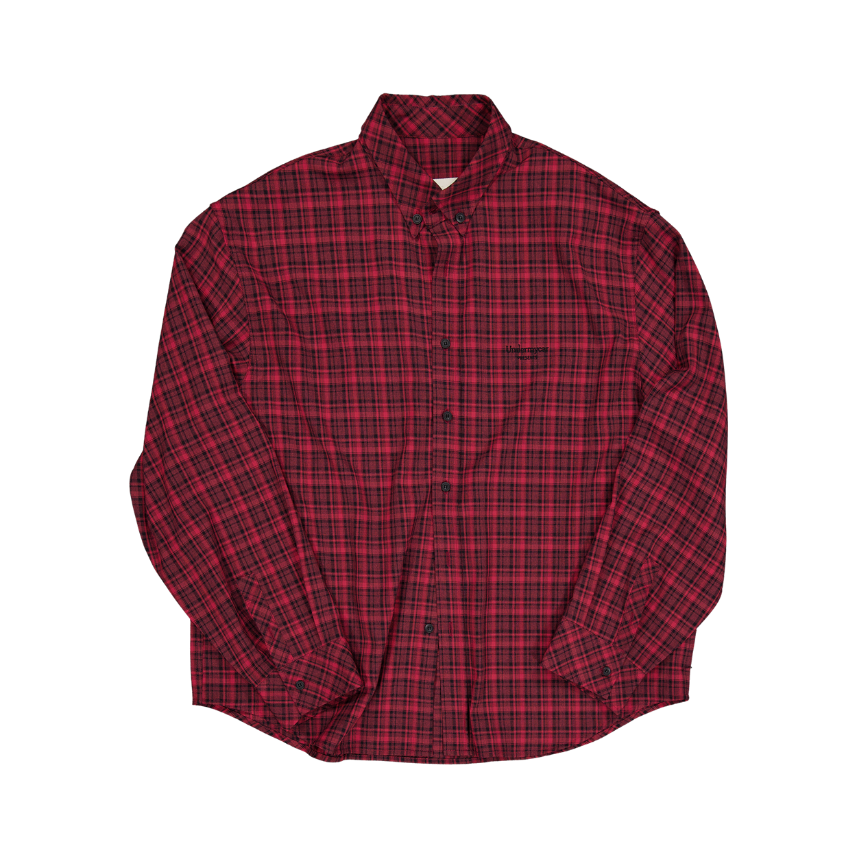 언더마이카 무.205 클래식 로고 브릭 체크 셔츠 레드(Undermycar Mu.205 Classic Logo Brick Check Shirt Red)