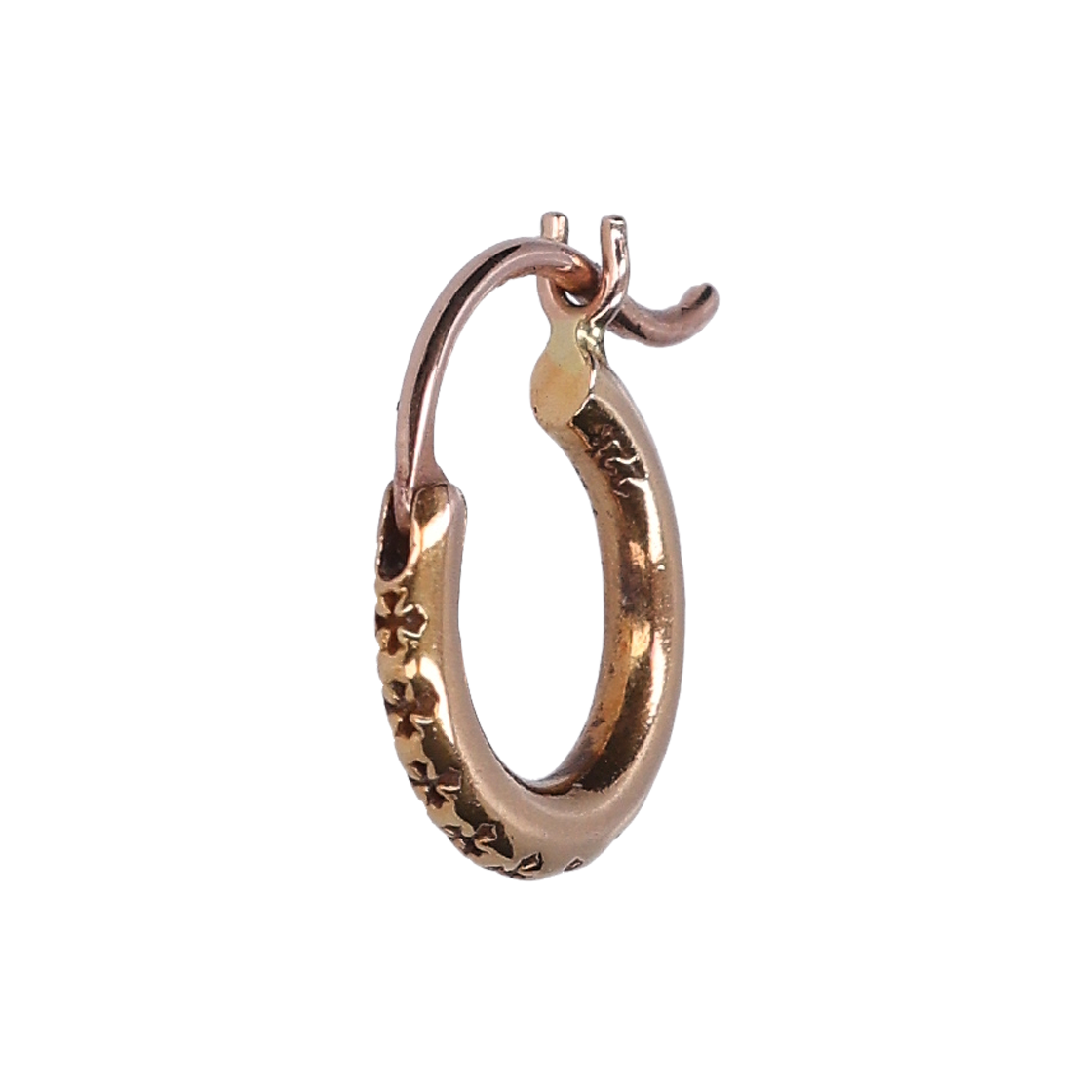ITJPNAV2W9LU Chrome Hearts Floral Ring Tip Hoop Earrings 22K Pink Gold