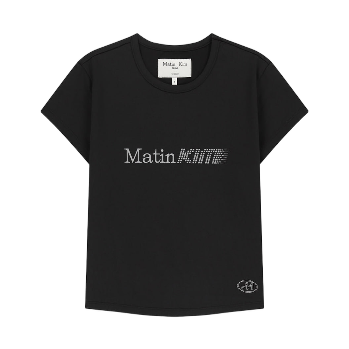 MK2677TS204MBB (W) Matin Kim Pace Reflective Logo Slim Top In Black