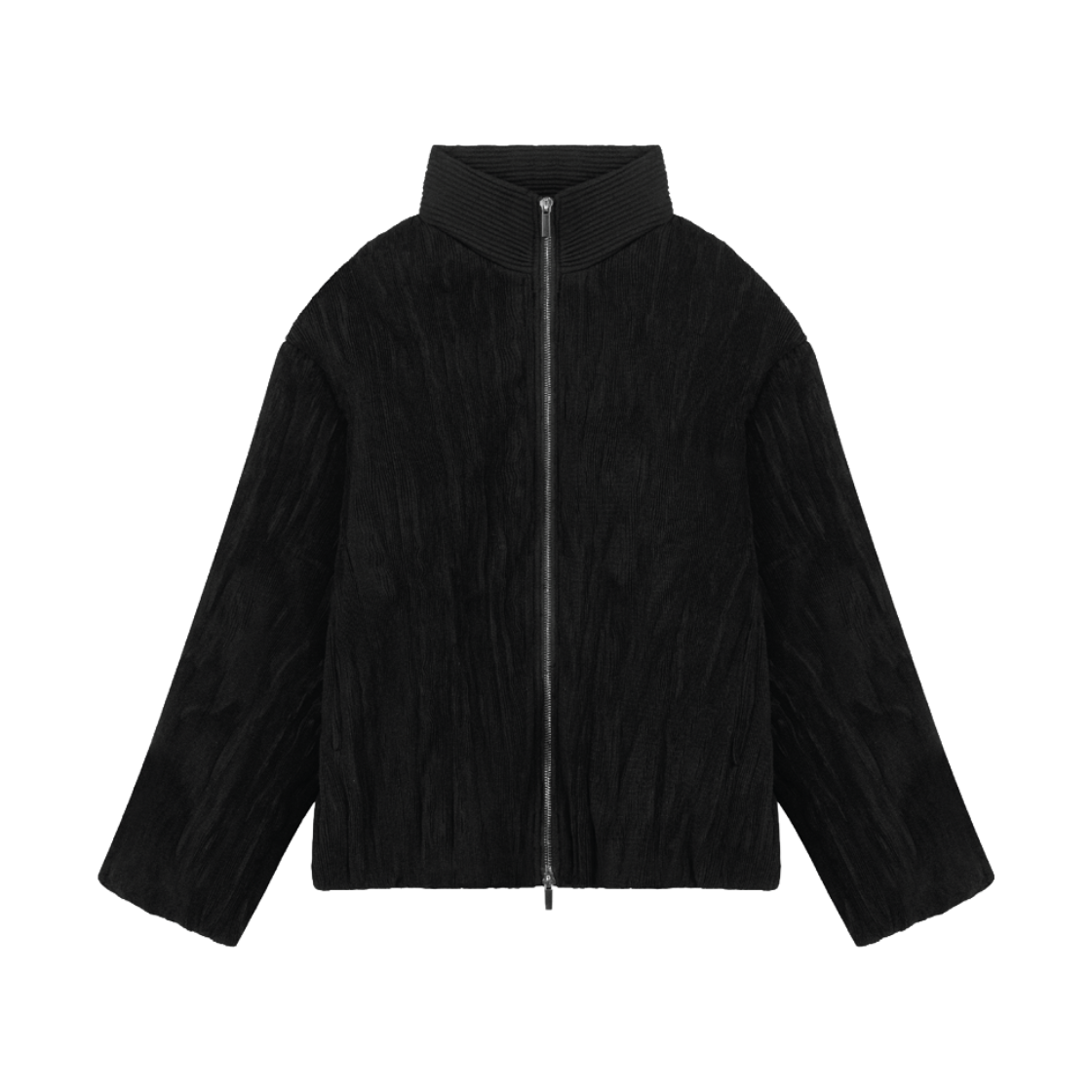 공디드 디자인 웨이비 패디드 봄버 블랙 - 26FW(Gongdid Design Wavy Padded Bomber Black - 26FW) - 1