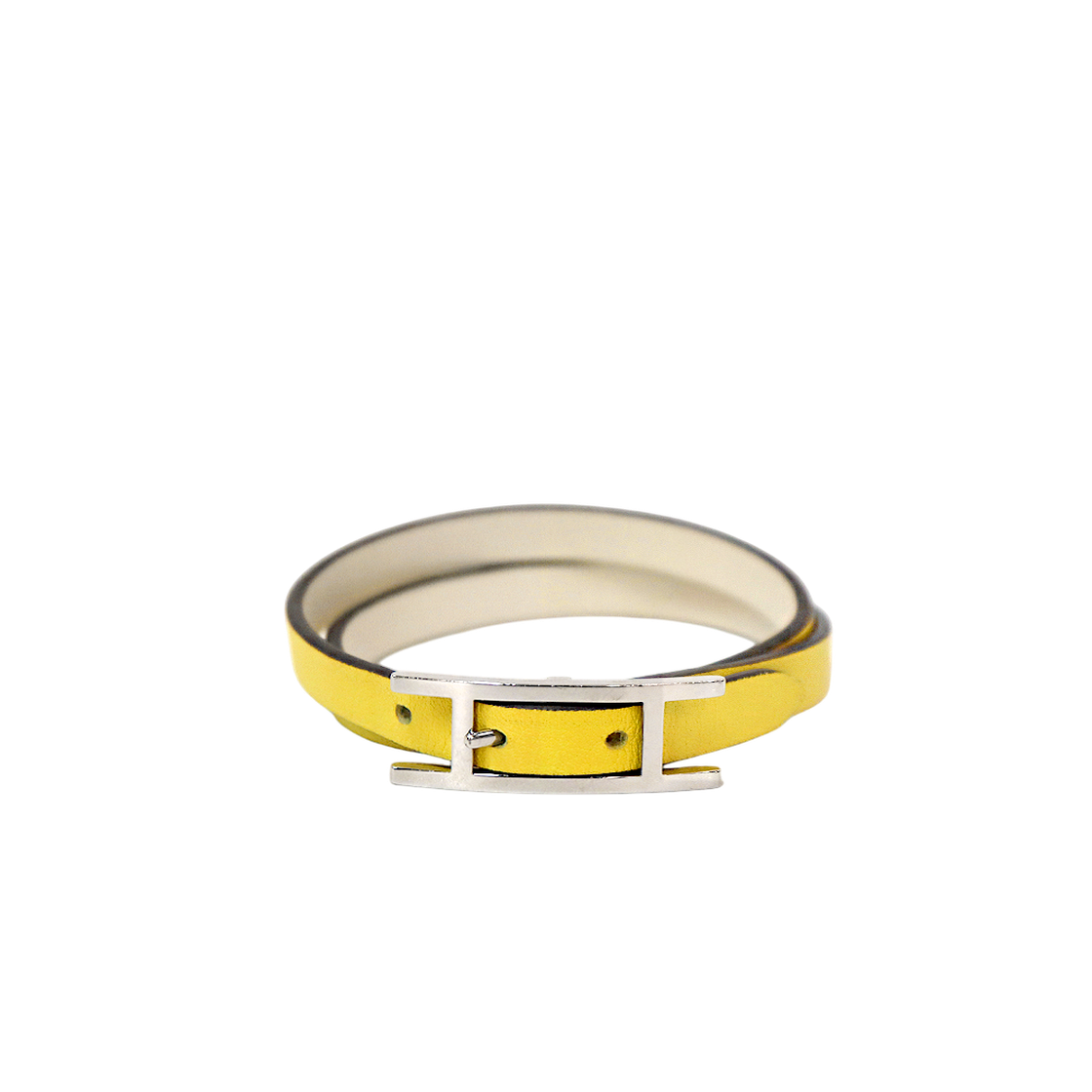 IT6GOH2U27SF Hermes Yellow Bihapi Double Tour Bracelet C-B47049