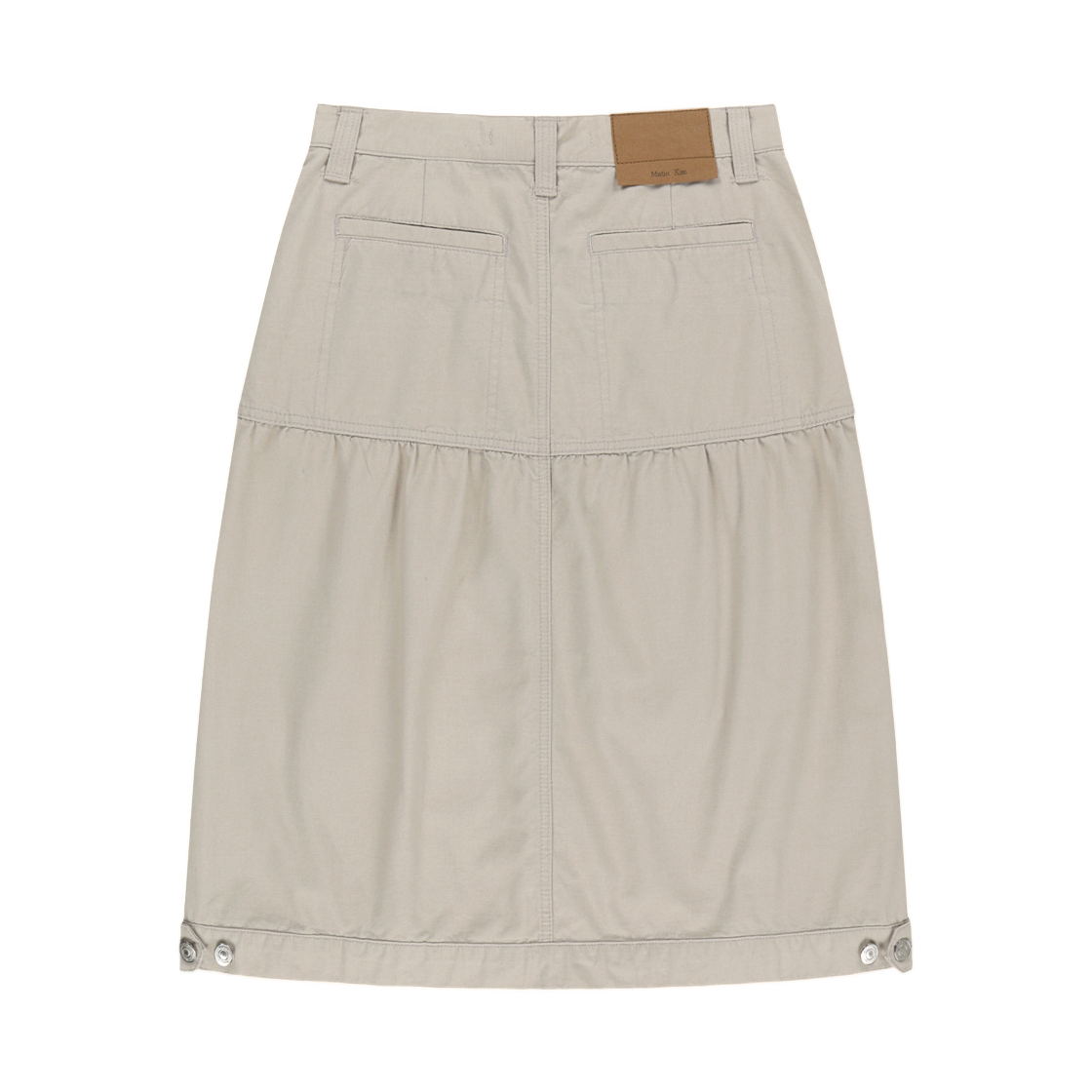 (W) 마뗑킴 빈티지 포켓 미디 스커트 라이트 베이지((W) Matin Kim Vintage Pocket Midi Skirt In Light Beige) - 2